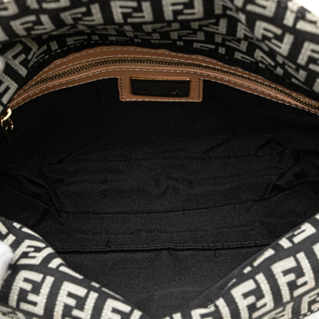 Fendi Zucchino Canvas Double Flap Shoulder Bag - 4