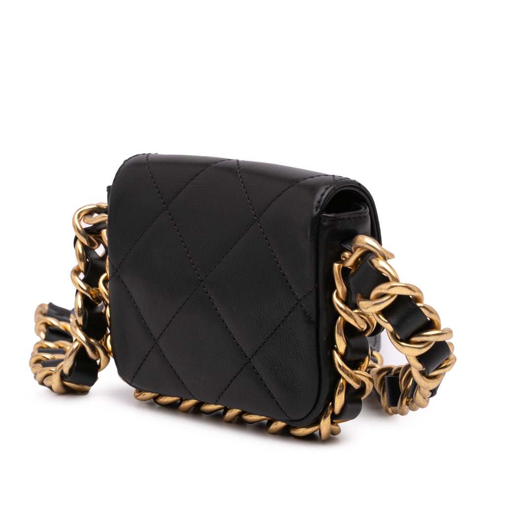 Chanel Mini Quilted Calfskin Framing Chain Flap - Back view