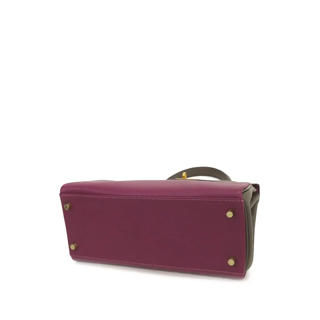 Hermès Special Order Evercolor Kelly II Retourne 28 Purple Leather Very good - Inside View