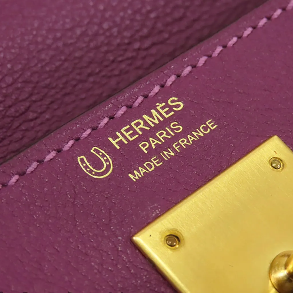 Hermès Special Order Evercolor Kelly II Retourne 28 Purple Leather Very good - Box View