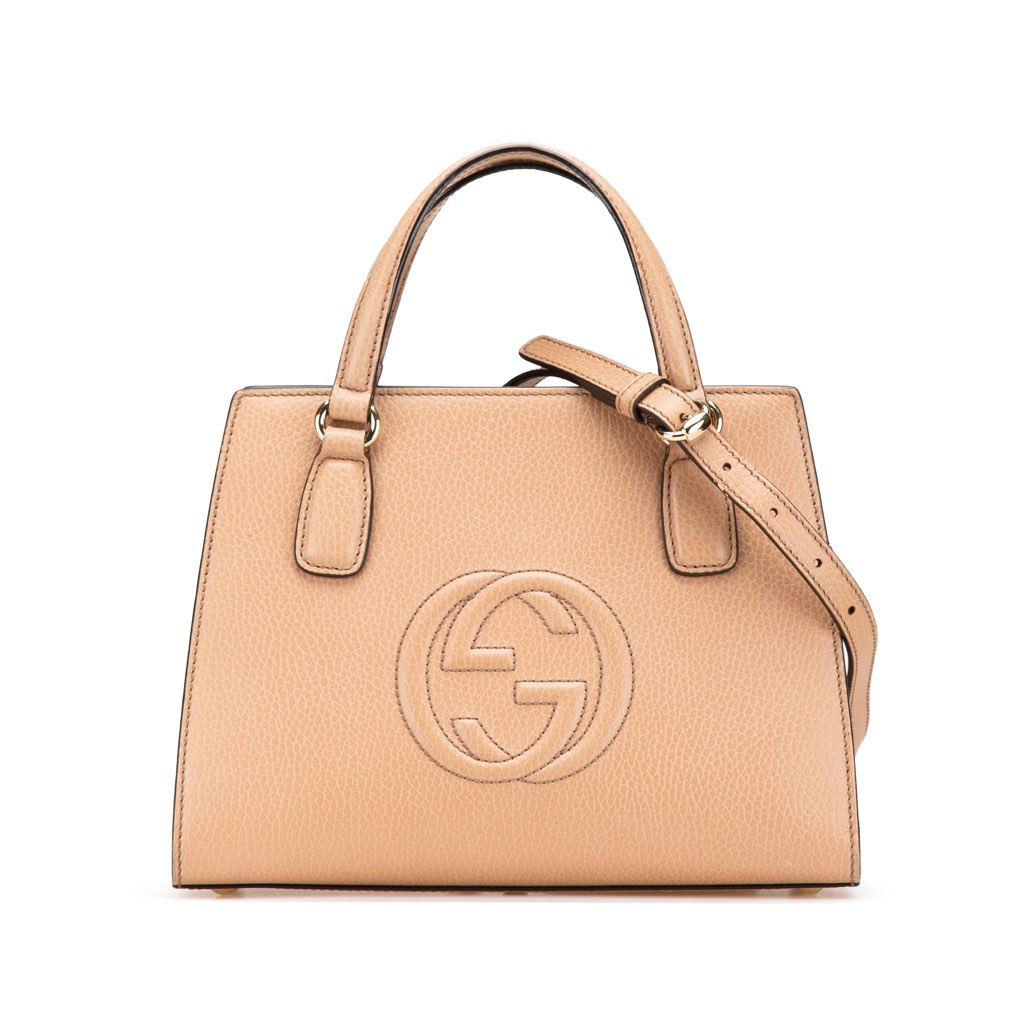 Gucci Medium Leather Soho Top Handle Convertible Tote