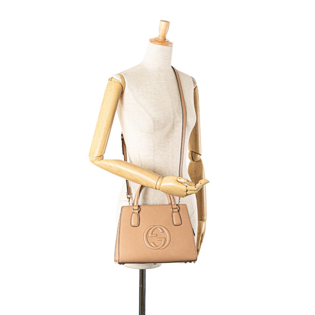 Gucci Medium Leather Soho Top Handle Convertible Tote - Image 13