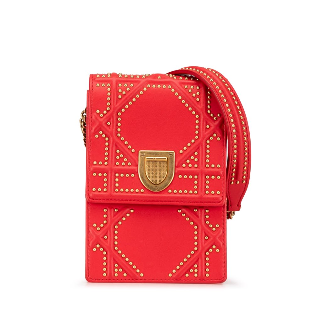 Dior Studded Lambskin Vertical Diorama Bag