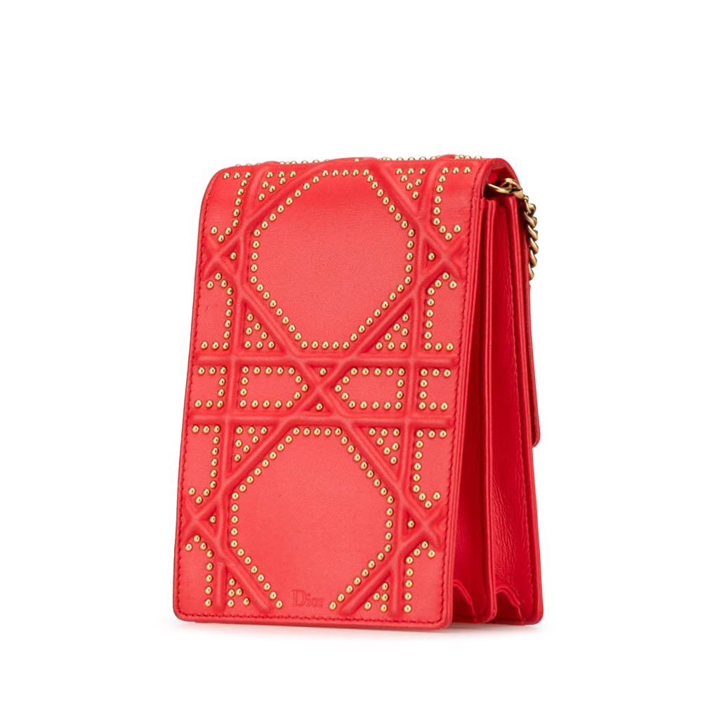 Dior Studded Lambskin Vertical Diorama Bag - 2