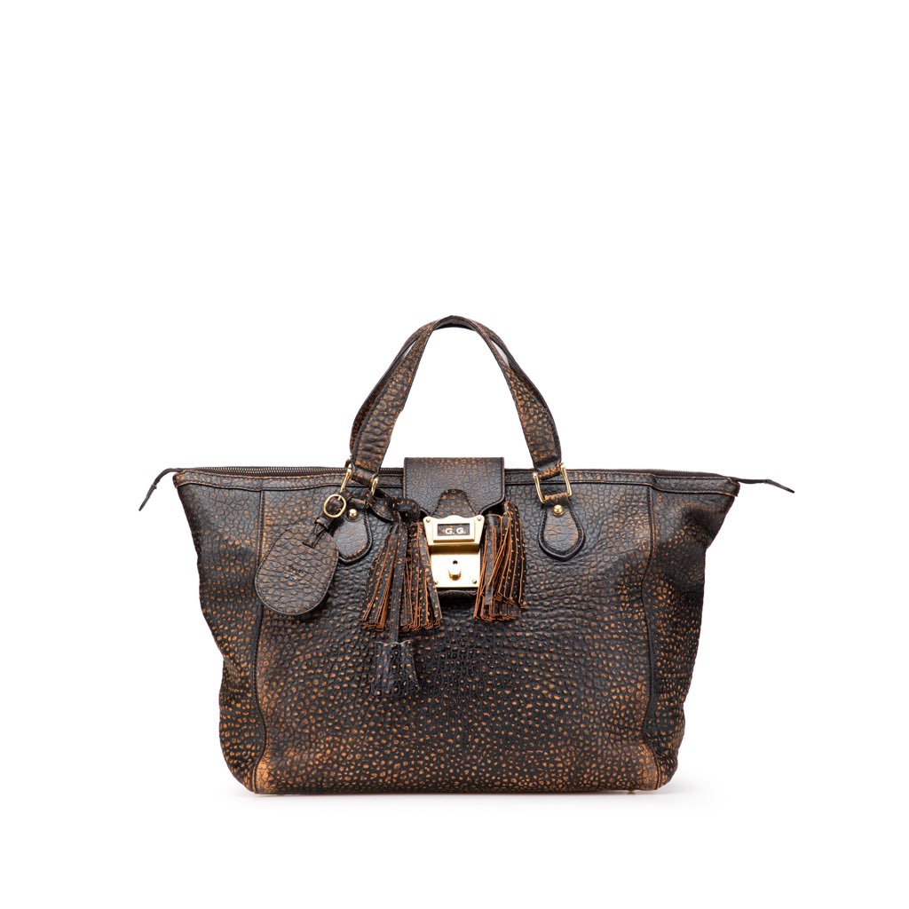 Gucci Embossed Leather Weekender Bag