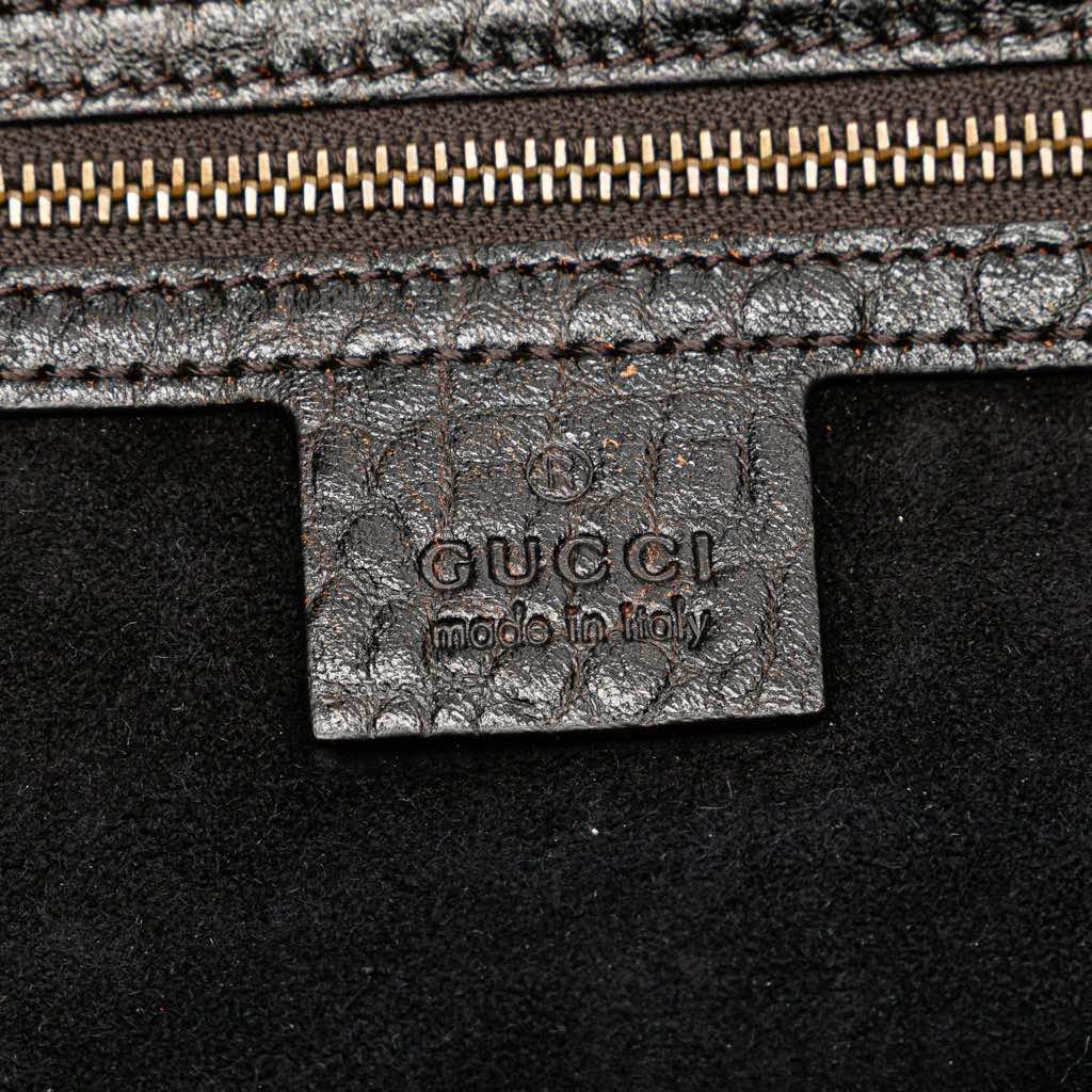 Gucci Embossed Leather Weekender Bag - Side view