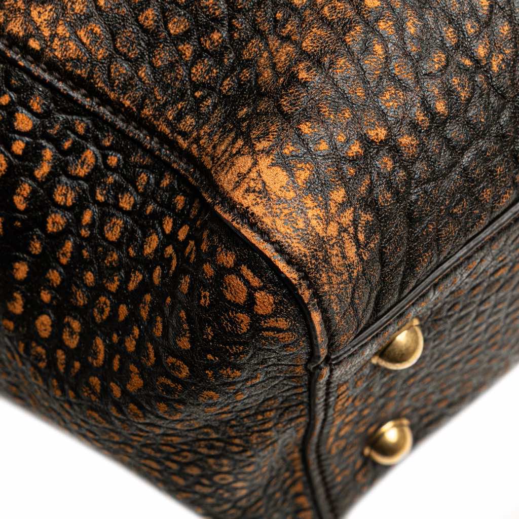 Gucci Embossed Leather Weekender Bag - Image 11