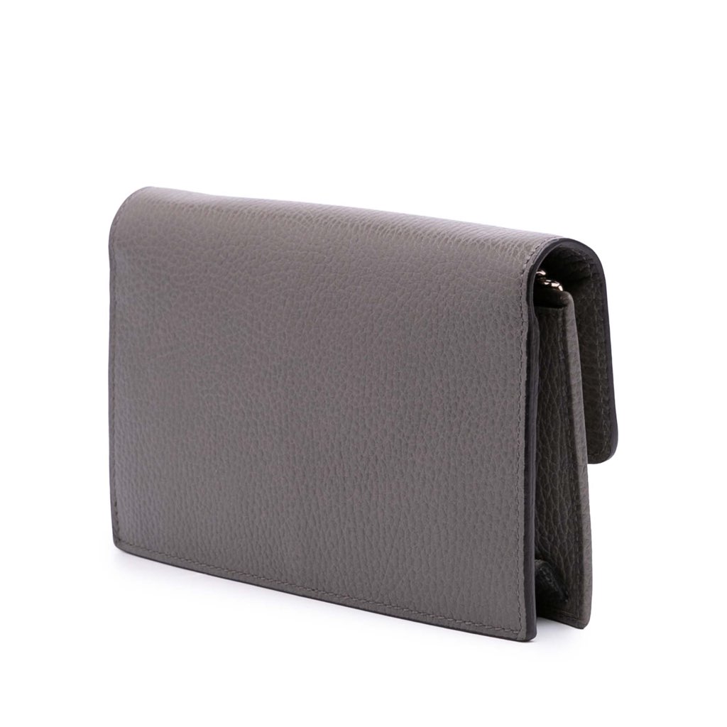 Gucci Leather Interlocking G Dollar Wallet on Chain - 2