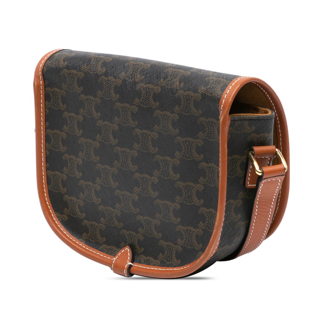 Celine Medium Triomphe Coated Canvas Folco Crossbody - 2