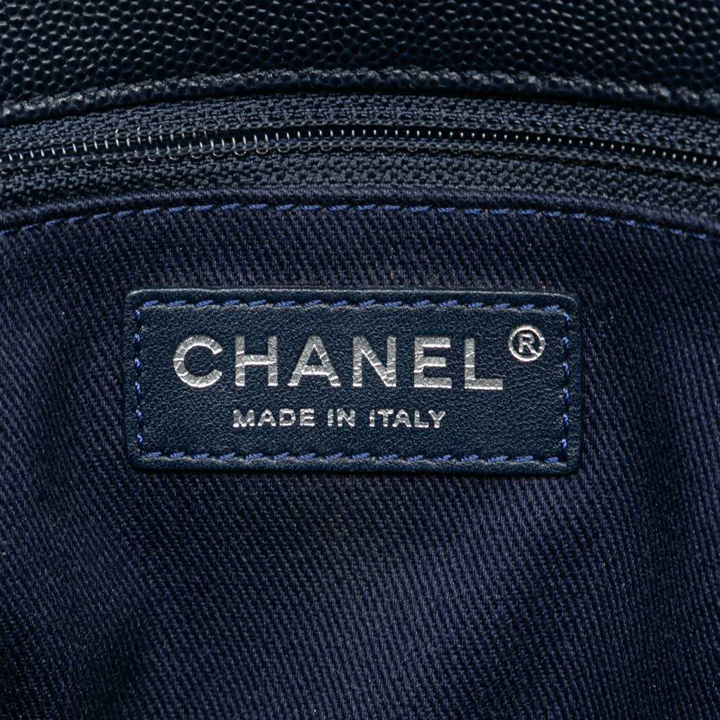 Chanel Large Caviar Coco Top Handle Bag Blue Leather Very good - Box View