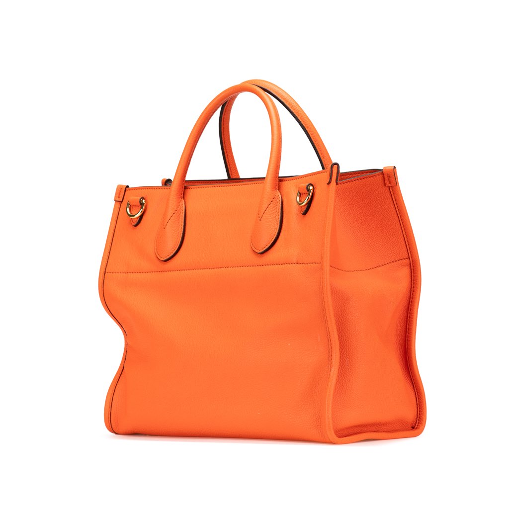 Gucci Small Pebbled Calfskin Logo Convertible Tote - 2