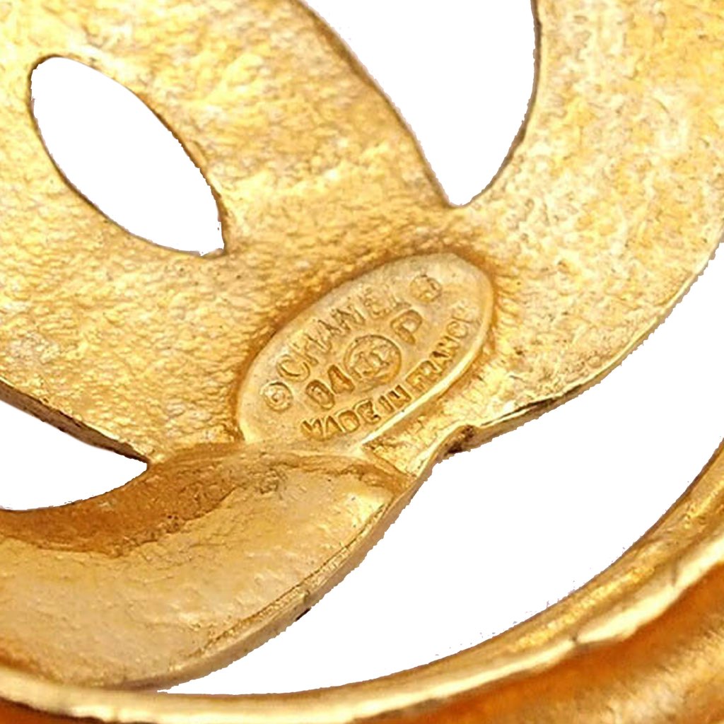 Chanel Gold Plated CC Brooch - 5