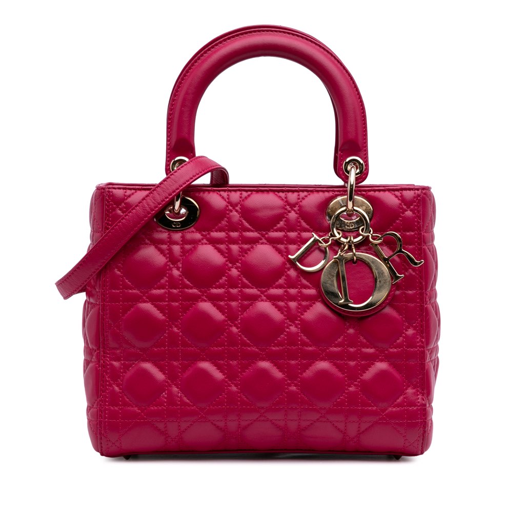 Dior Medium Lambskin Cannage Lady Dior