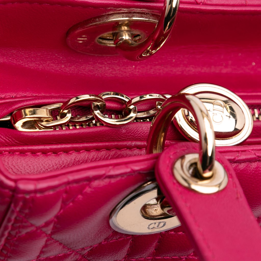 Dior Medium Lambskin Cannage Lady Dior - Detail 1