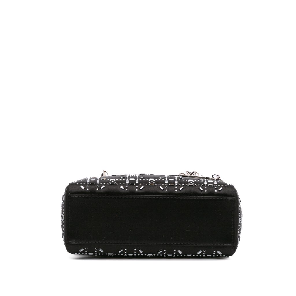 Dior Mini Satin Cannage Strass Crystal Embellished Lady Dior - 3