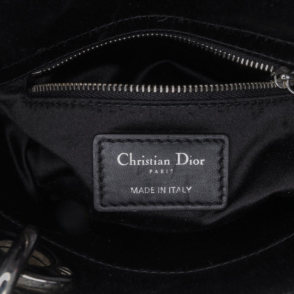 Dior Mini Satin Cannage Strass Crystal Embellished Lady Dior - 5