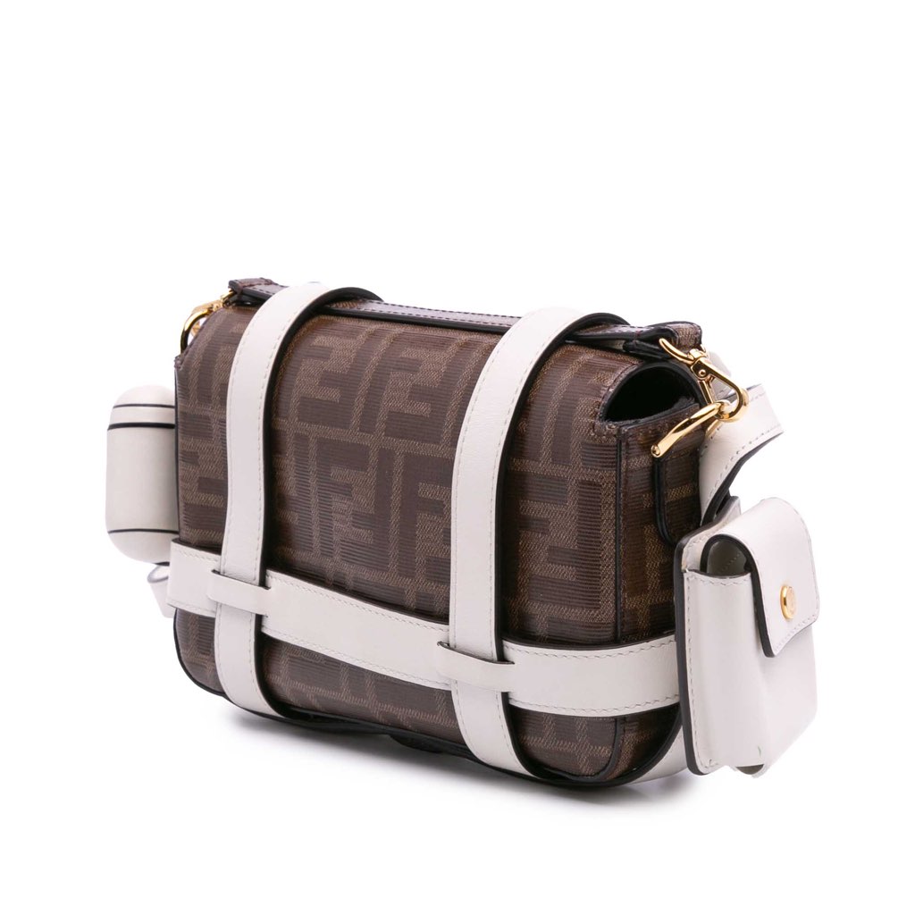 Fendi Mini Zucca Glazed Fabric Cage Baguette Satchel - Back view