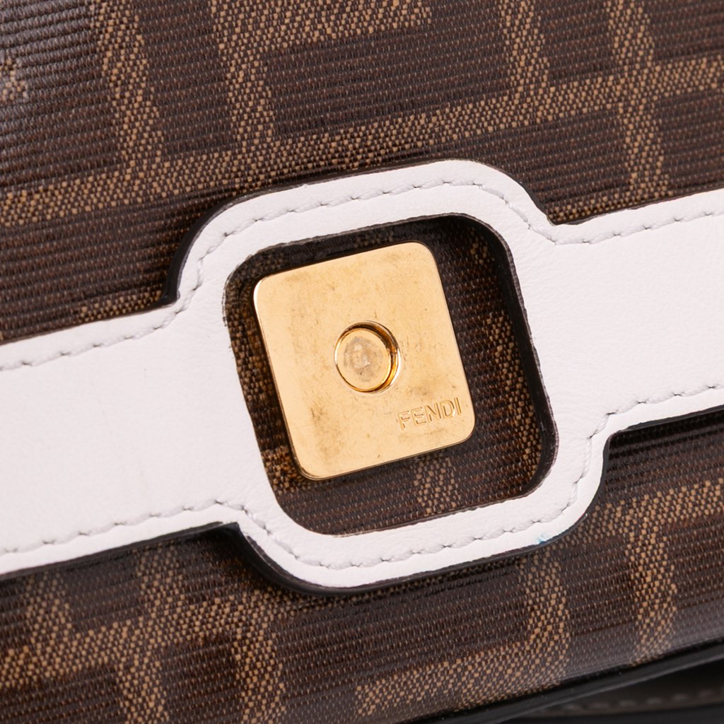 Fendi Mini Zucca Glazed Fabric Cage Baguette Satchel - Detail 2