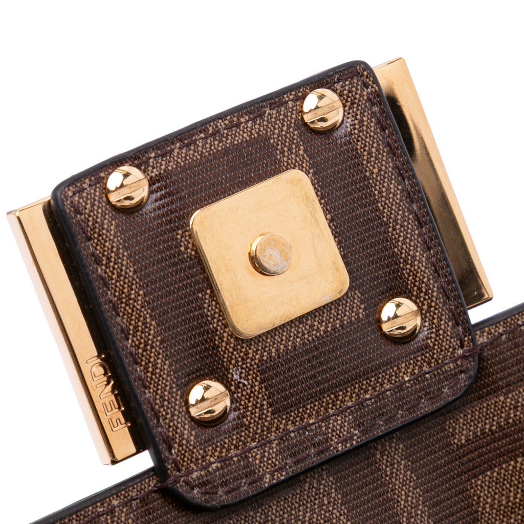 Fendi Mini Zucca Glazed Fabric Cage Baguette Satchel - Image 10