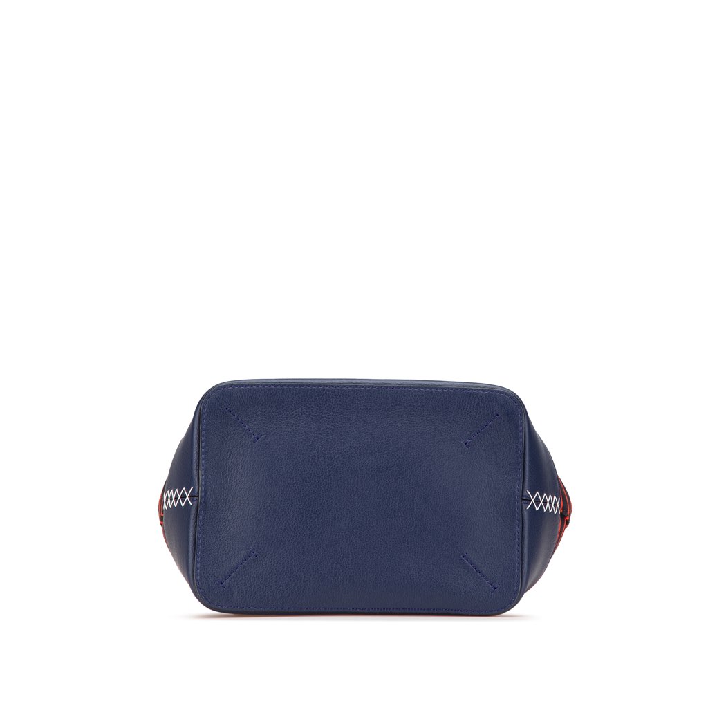 Loewe Leather and Stripe Canvas Midnight Bucket - 3