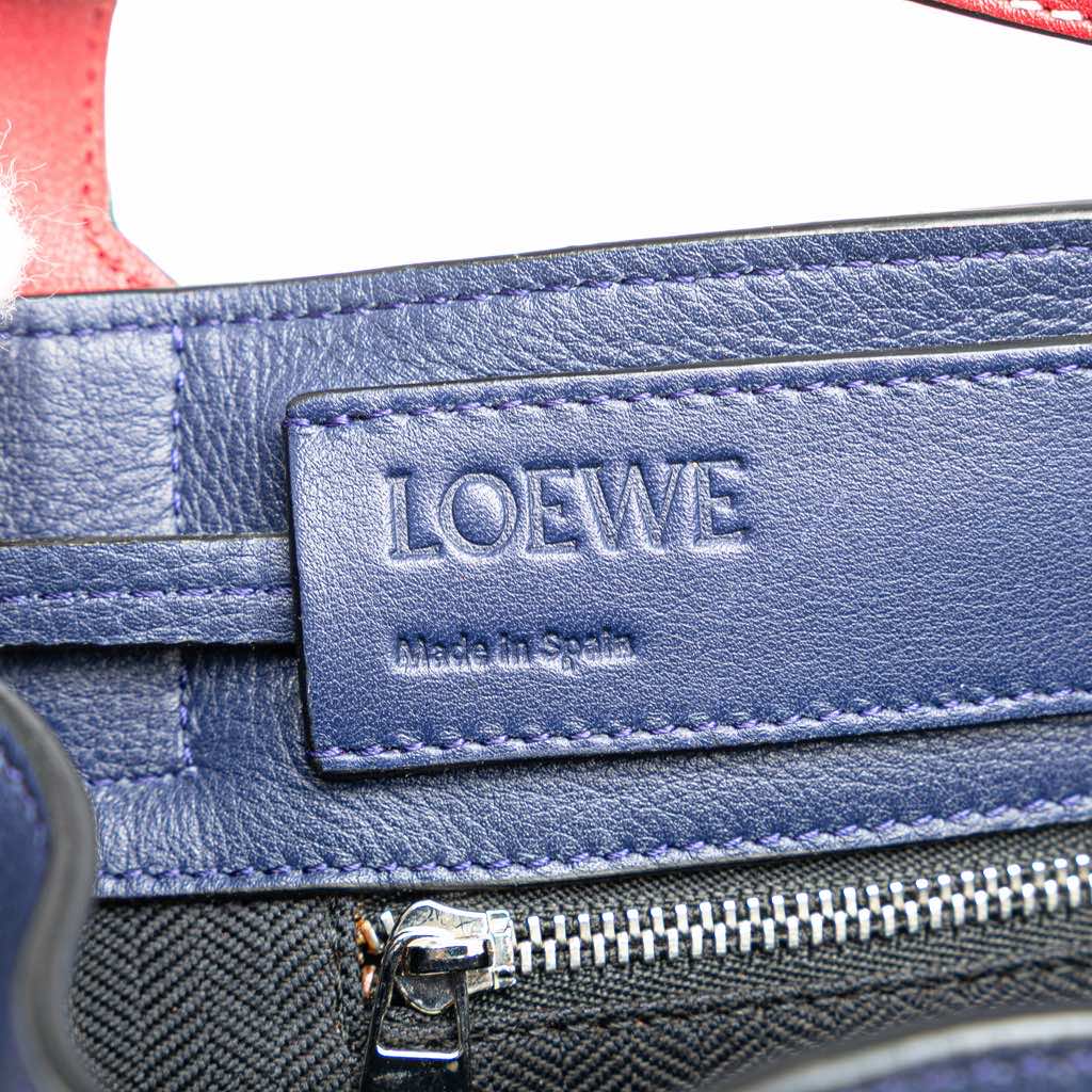 Loewe Leather and Stripe Canvas Midnight Bucket - 5