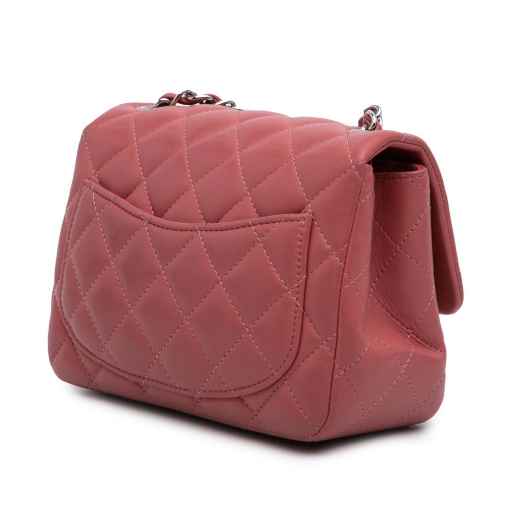 Chanel Mini Square Classic Lambskin Single Flap - Back view