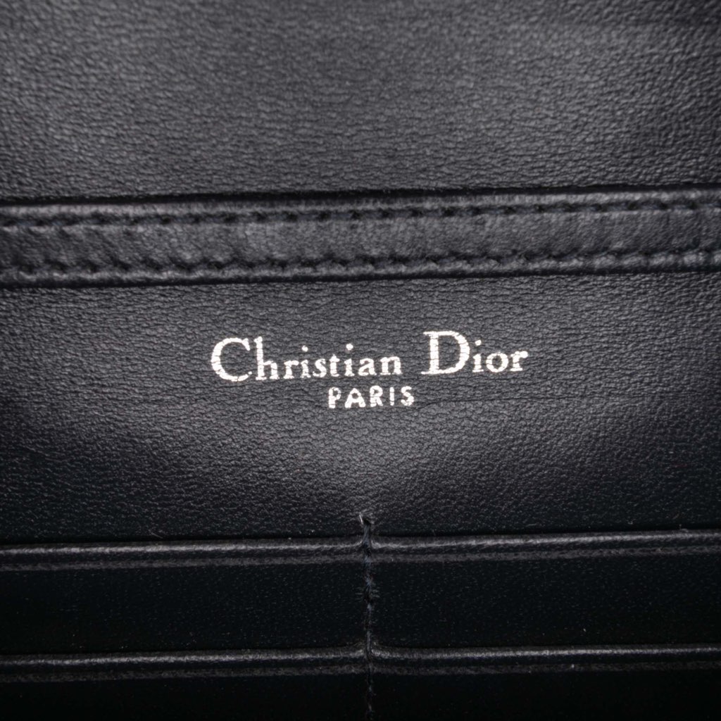 Dior Metallic Patent Microcannage Diorama Wallet on Chain - 5
