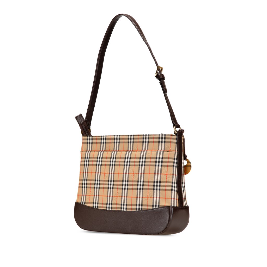 Burberry Haymarket Check Canvas Shoulder Bag - Back view