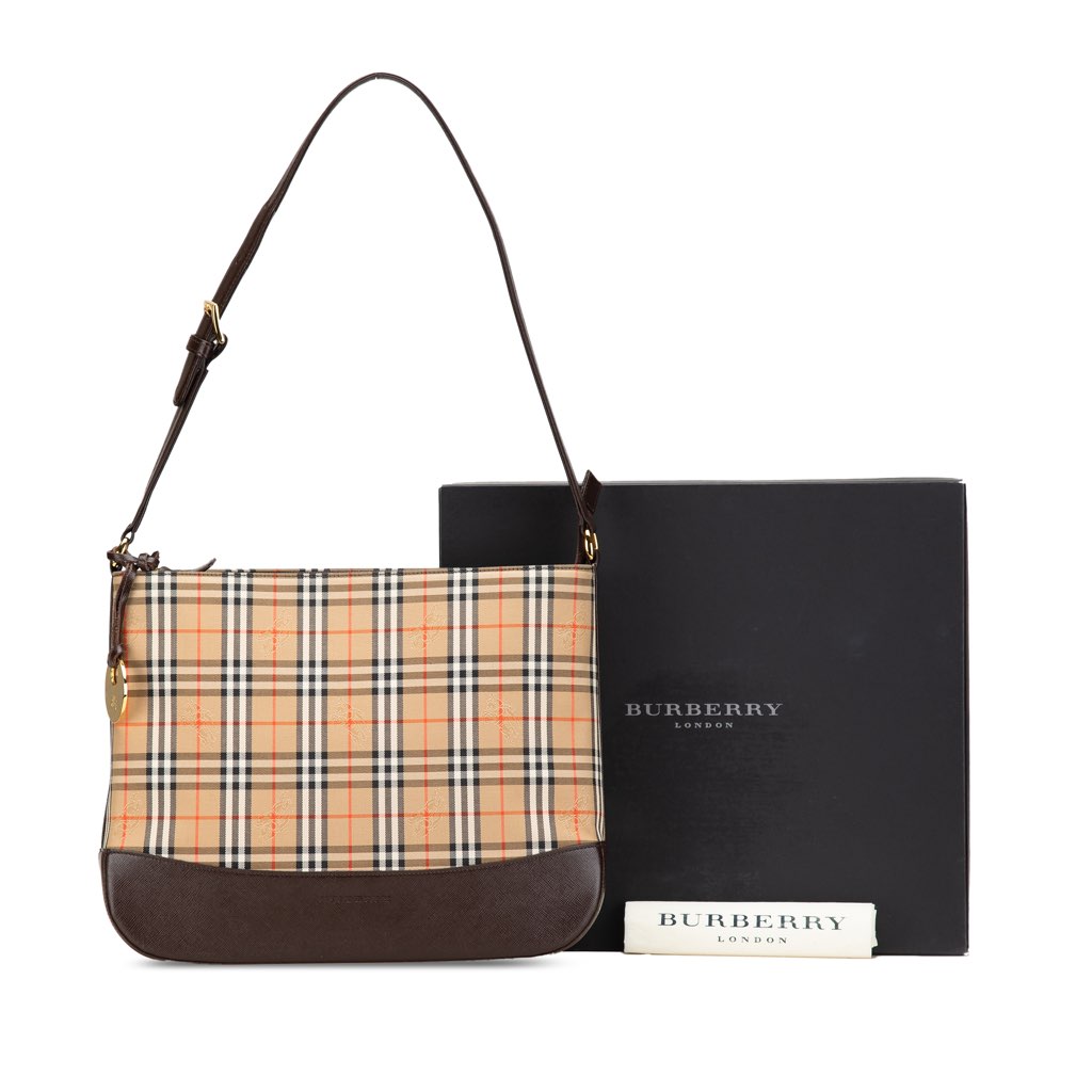 Burberry Haymarket Check Canvas Shoulder Bag - Image 13