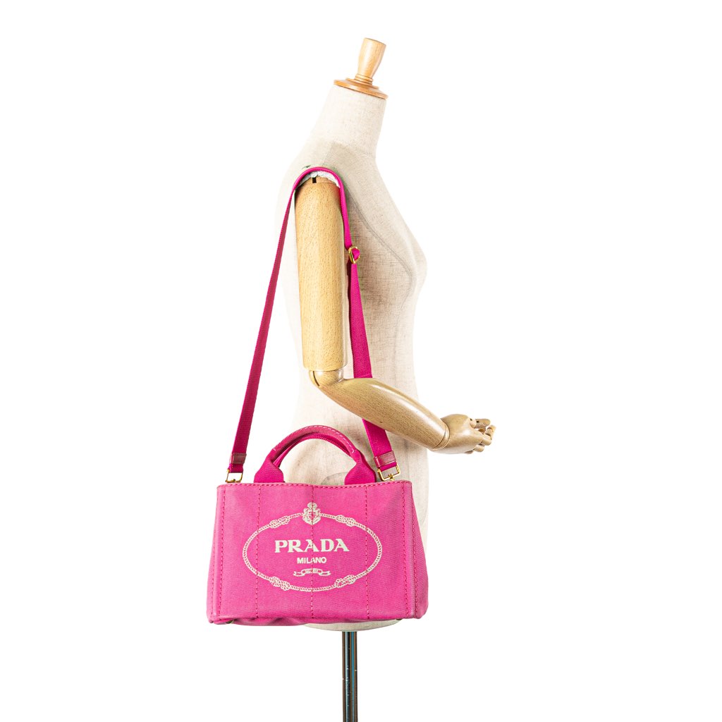 Prada Small Canvas Canapa Logo Satchel - Image 13