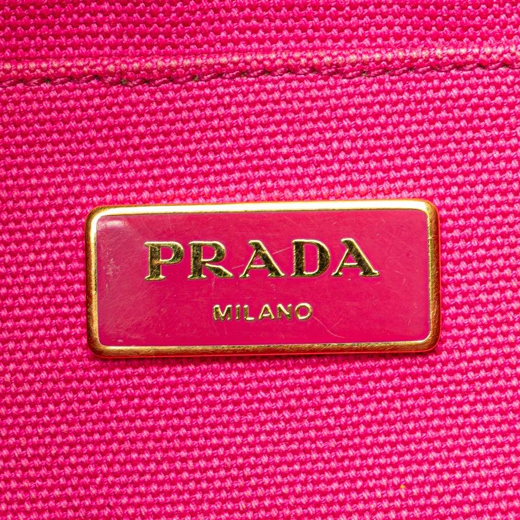 Prada Small Canvas Canapa Logo Satchel - Side view