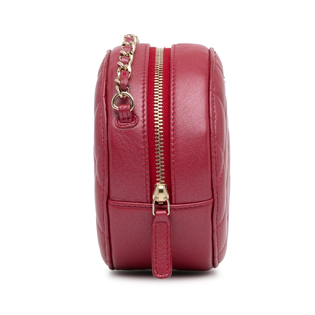 Chanel Quilted Lambskin Round Pearl Clutch with Chain - 3