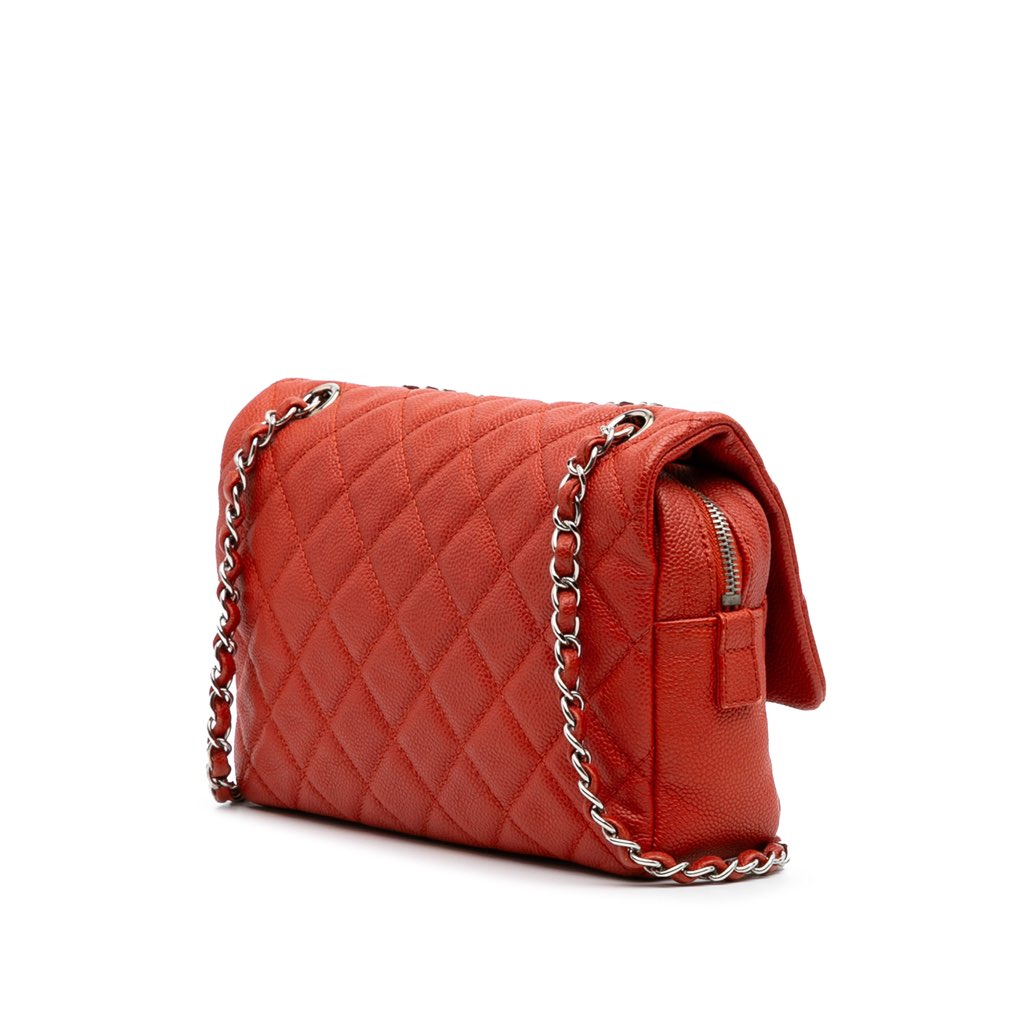 Chanel Medium Quilted Caviar Easy Flap - Back view