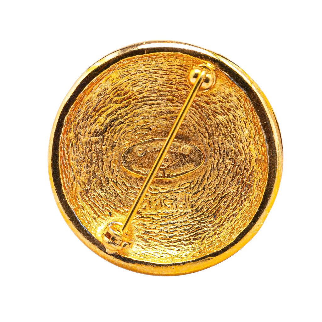 Chanel Gold Plated CC Brooch - 2