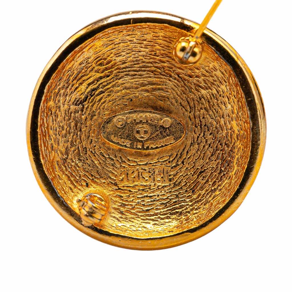 Chanel Gold Plated CC Brooch - 3