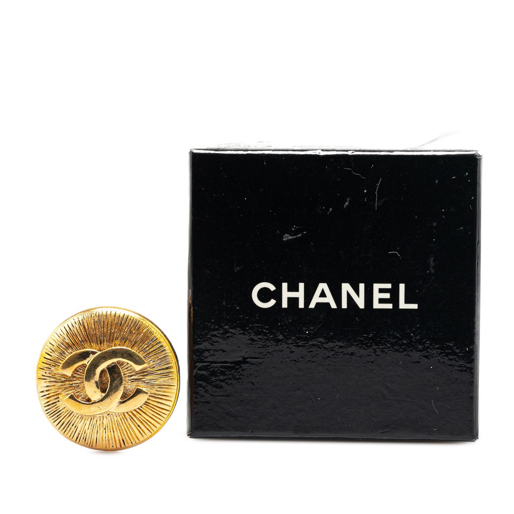 Chanel Gold Plated CC Brooch - 4