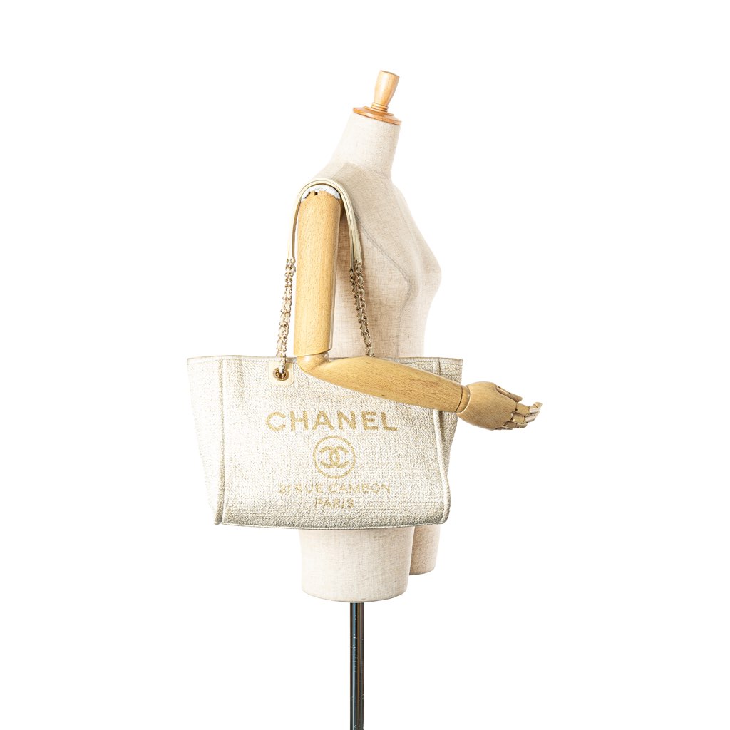 Chanel Small Lurex Boucle Deauville Tote - Image 16