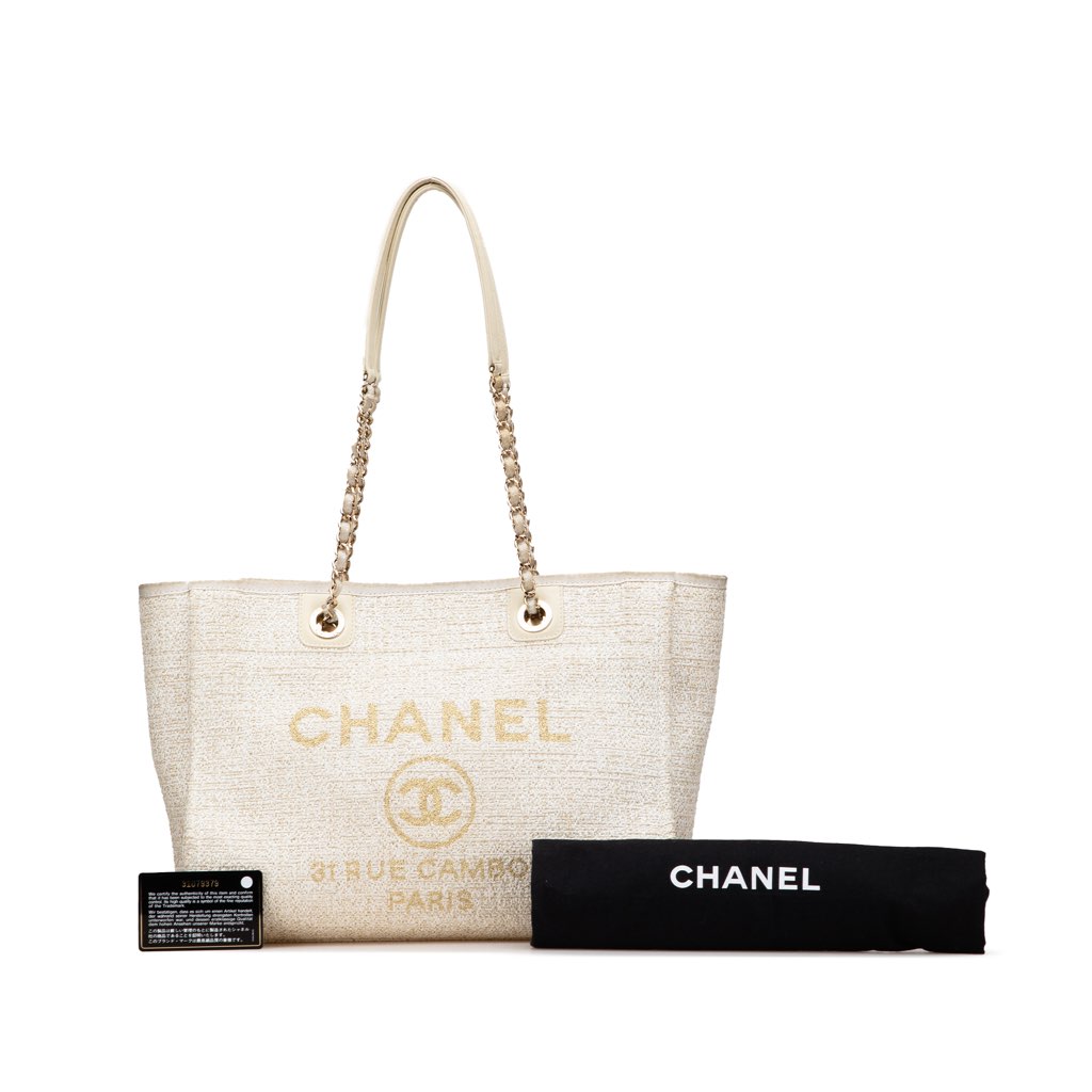 Chanel Small Lurex Boucle Deauville Tote - Image 17