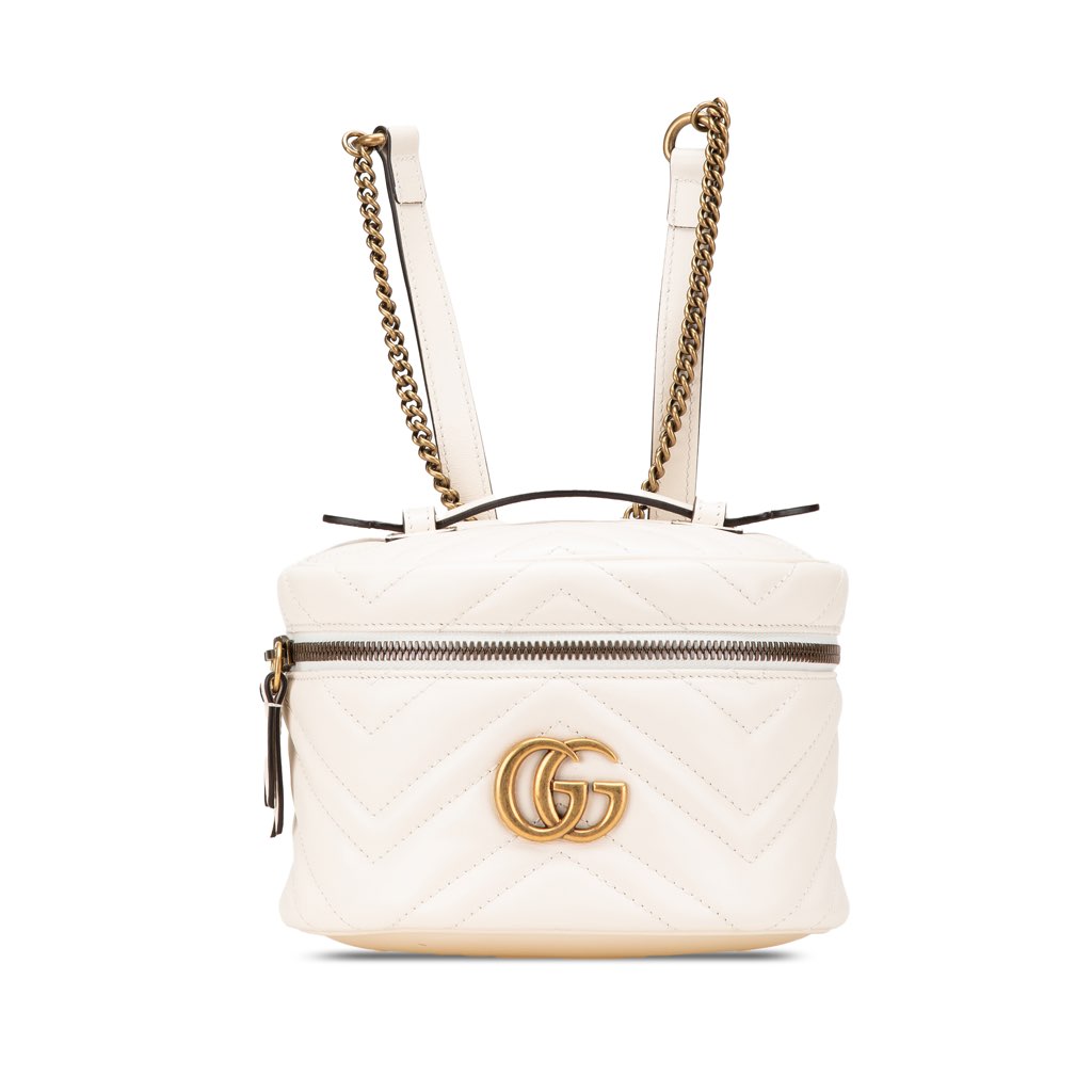 Gucci Mini GG Marmont Matelasse Leather Round Backpack