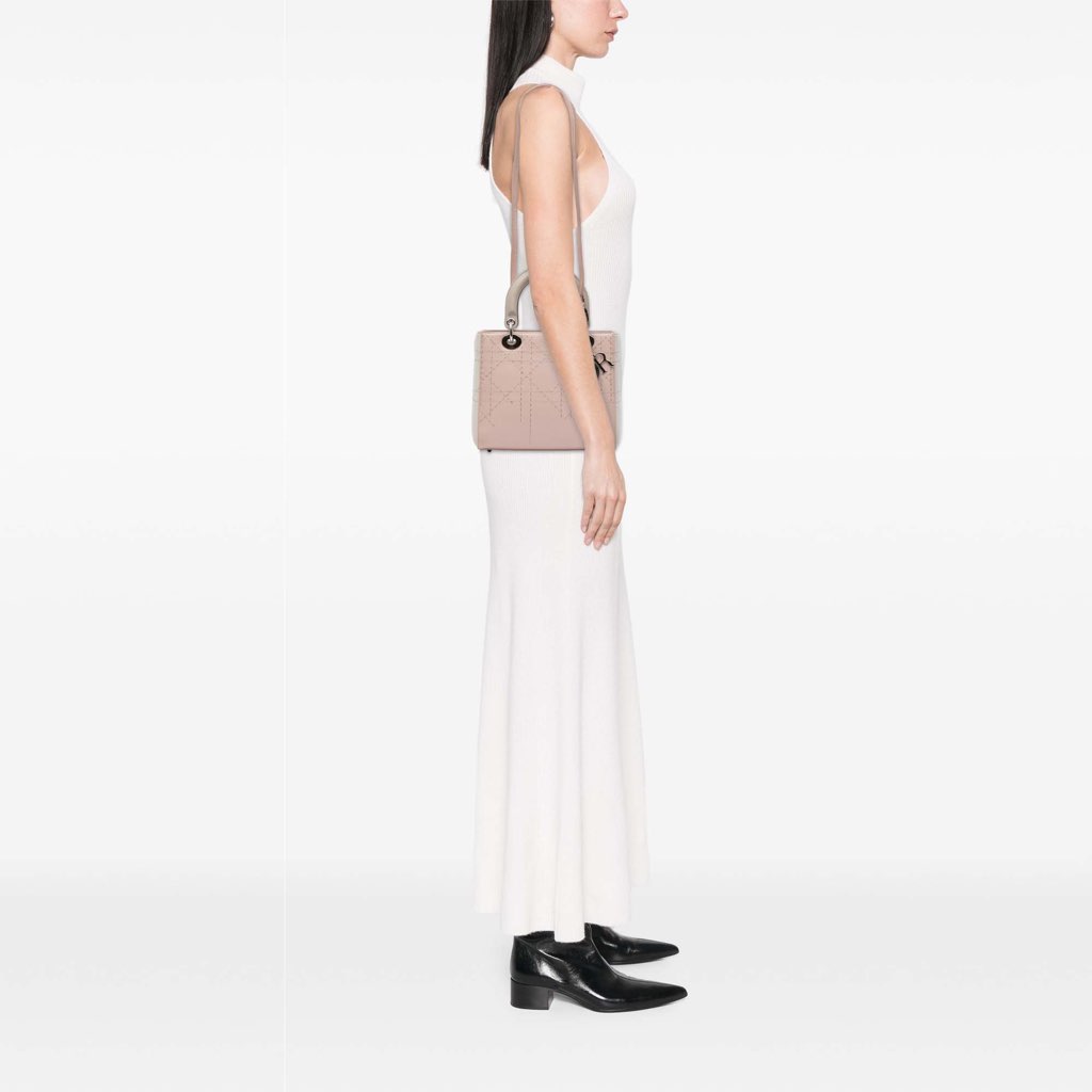 Dior Medium Bicolor Lambskin Macrocannage Stitched Lady Dior - Image 14