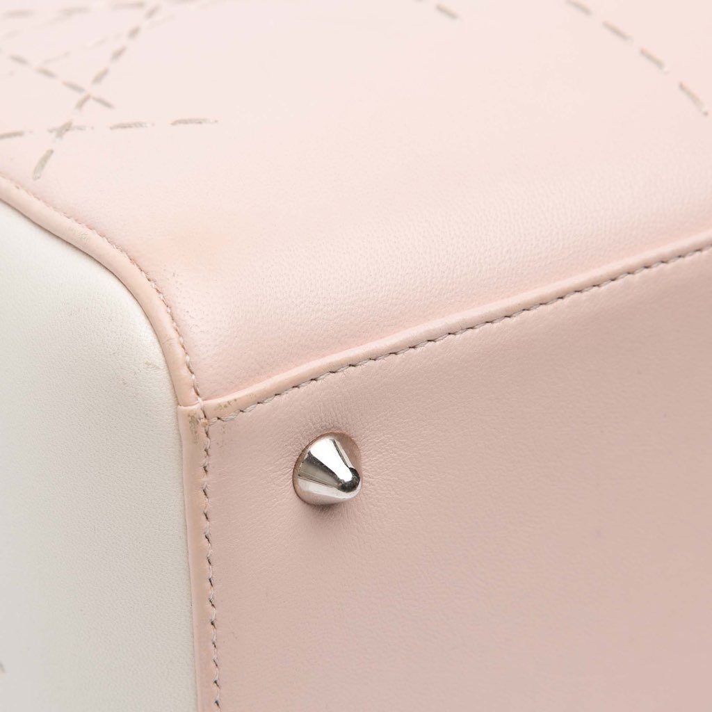 Dior Medium Bicolor Lambskin Macrocannage Stitched Lady Dior - Detail 2