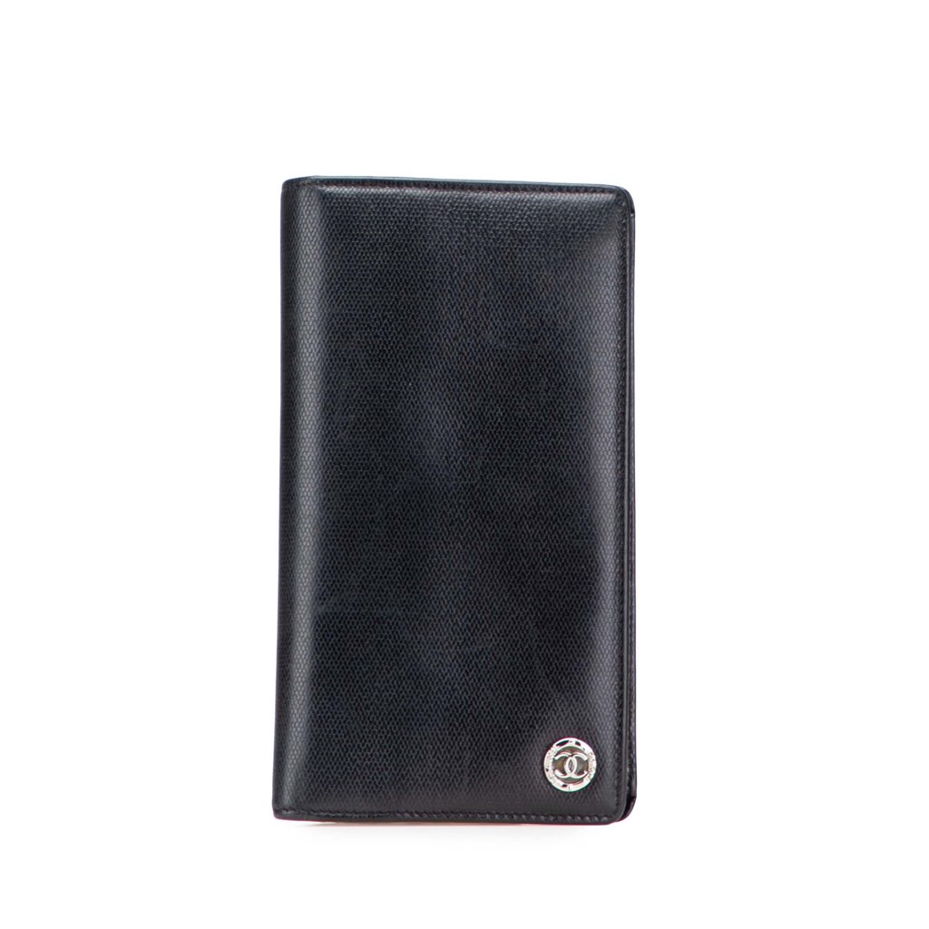 Chanel Lambskin Leather CC Button Long Wallet