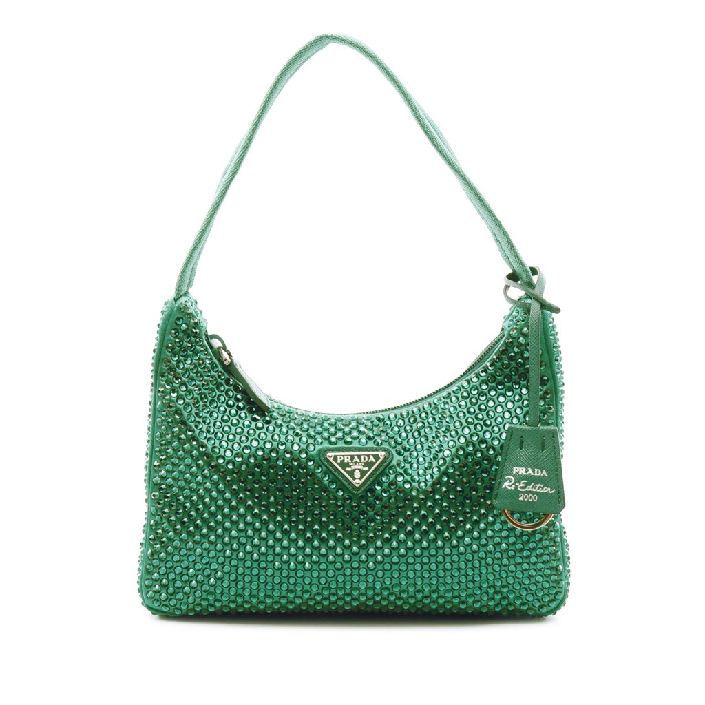 Prada Mini Satin Crystal Re Edition 2000 Shoulder Bag