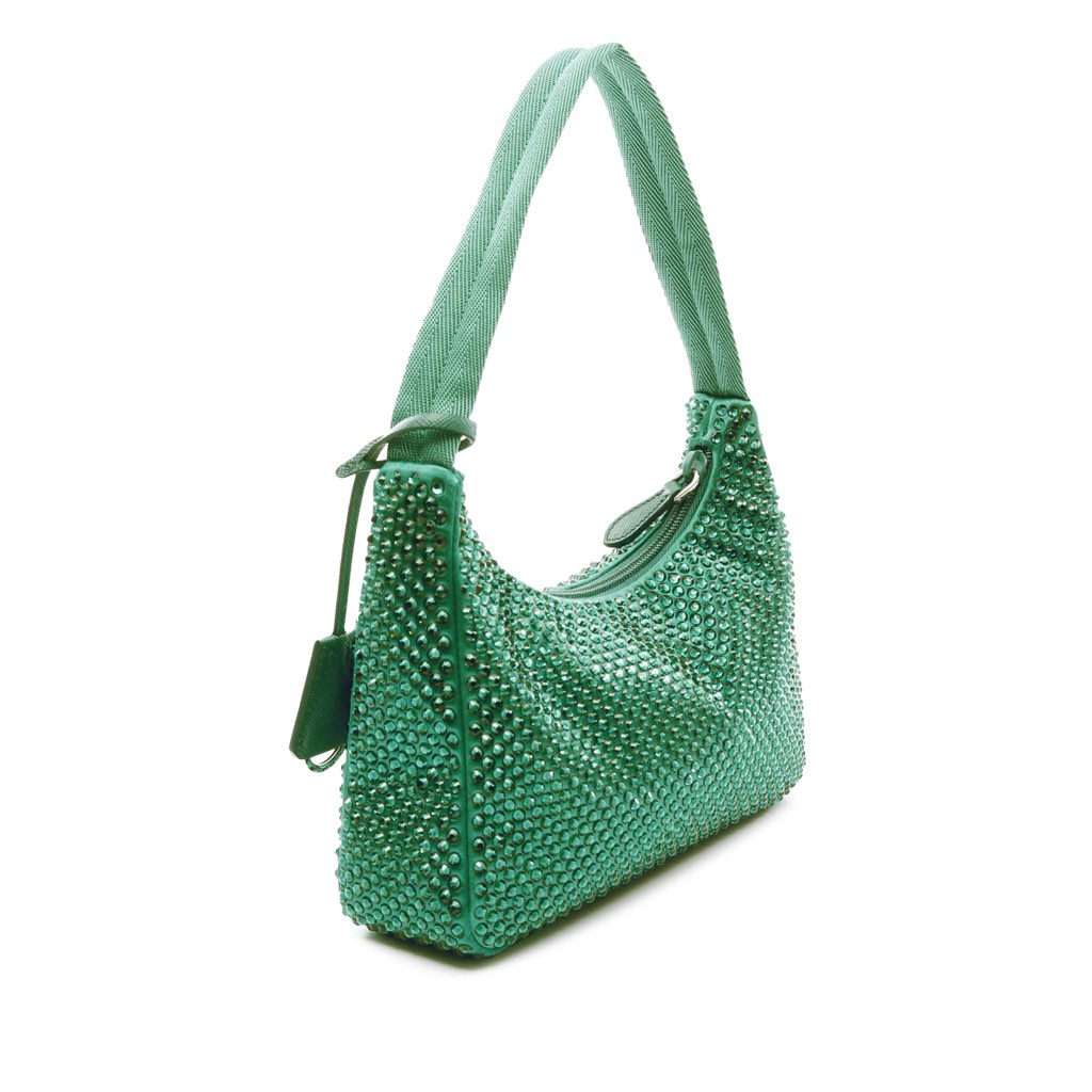 Prada Mini Satin Crystal Re Edition 2000 Shoulder Bag - 2