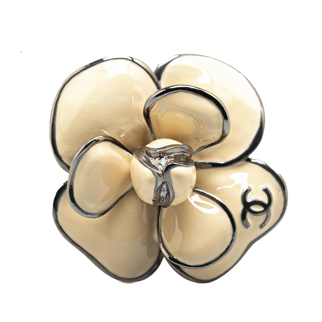 Chanel Enamel Camellia Brooch