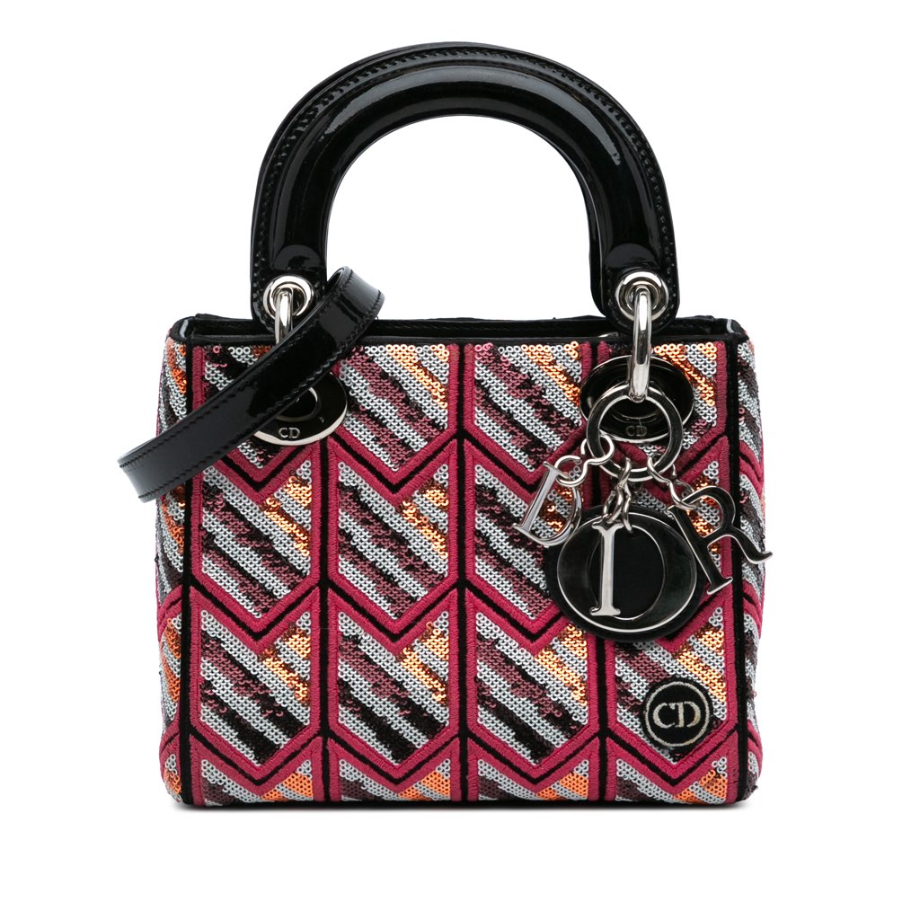 Dior Mini Patent Sequined Lady Dior