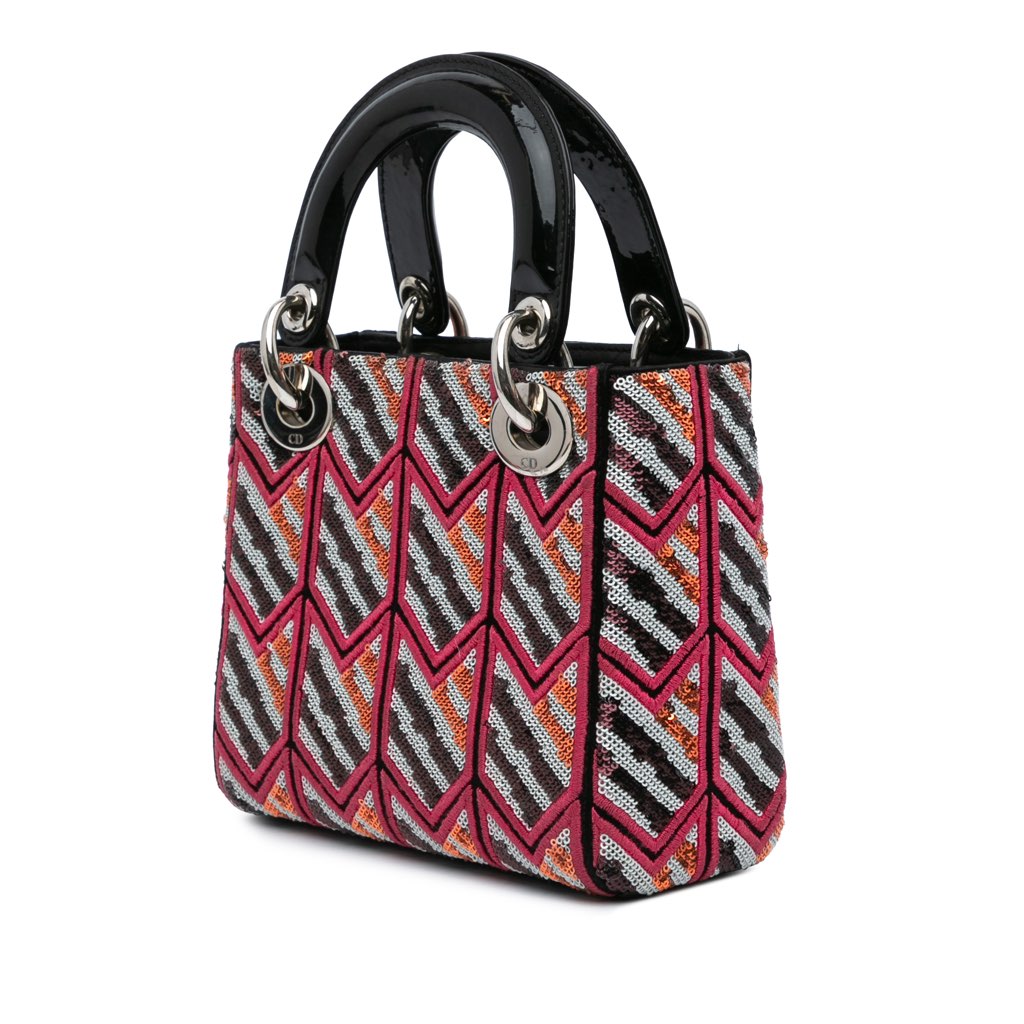 Dior Mini Patent Sequined Lady Dior - 2