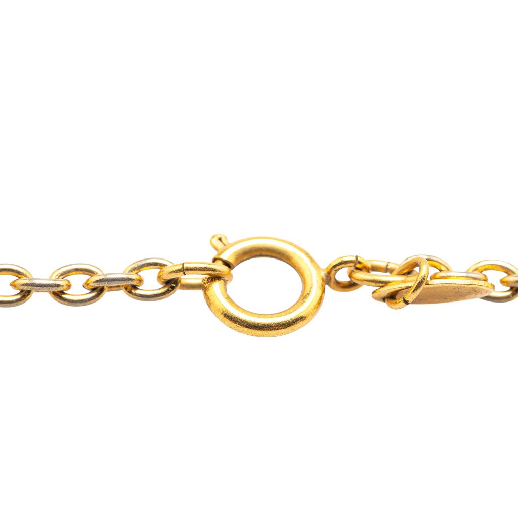 Chanel Gold Plated CC Quilted Pendant Necklace - 3