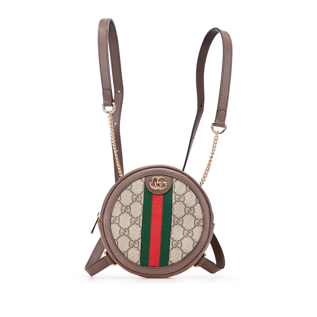 Gucci Mini GG Supreme Round Ophidia Backpack