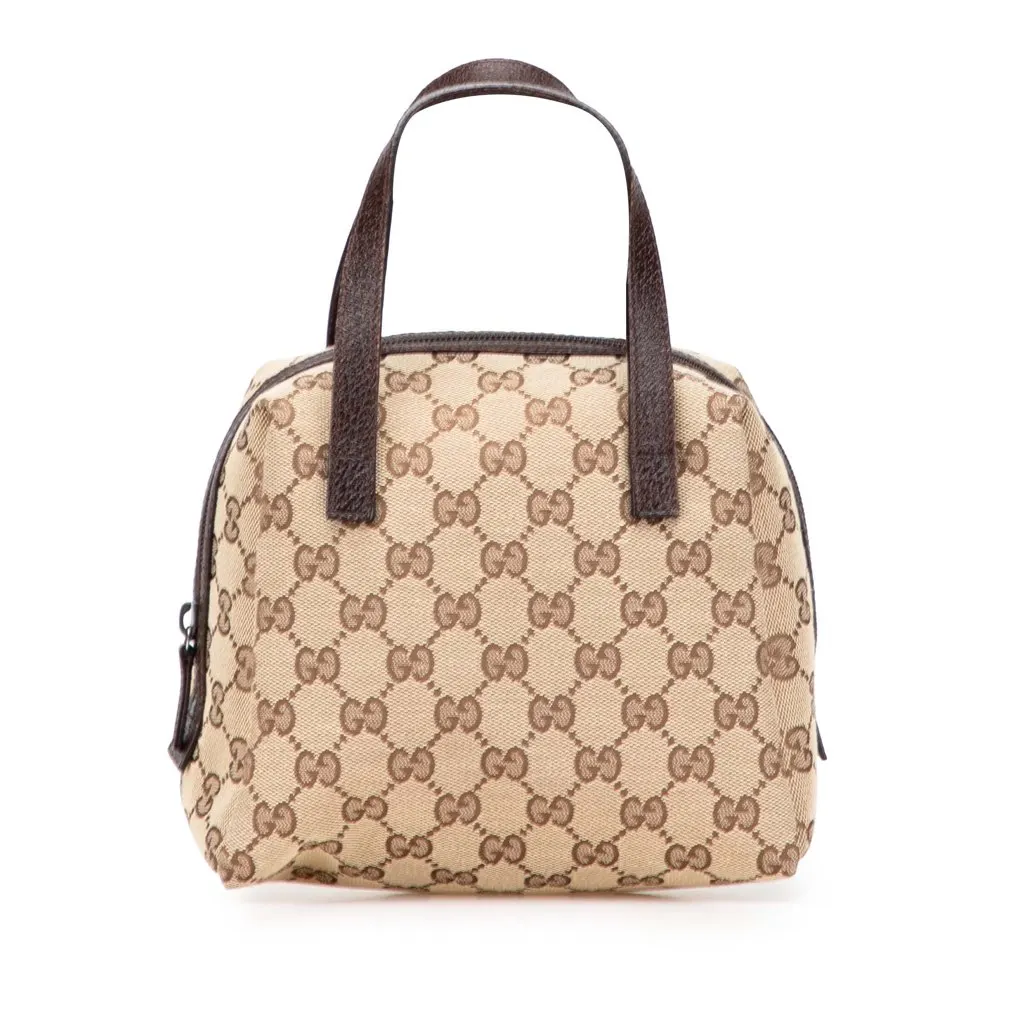 Gucci Mini GG Canvas Balthus Tofu Bag Brown Canvas Good - Front View
